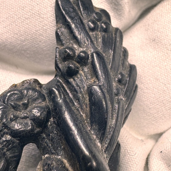 Antique Brooch Mourning victorian gutta percha love token - Picture 10 of 16